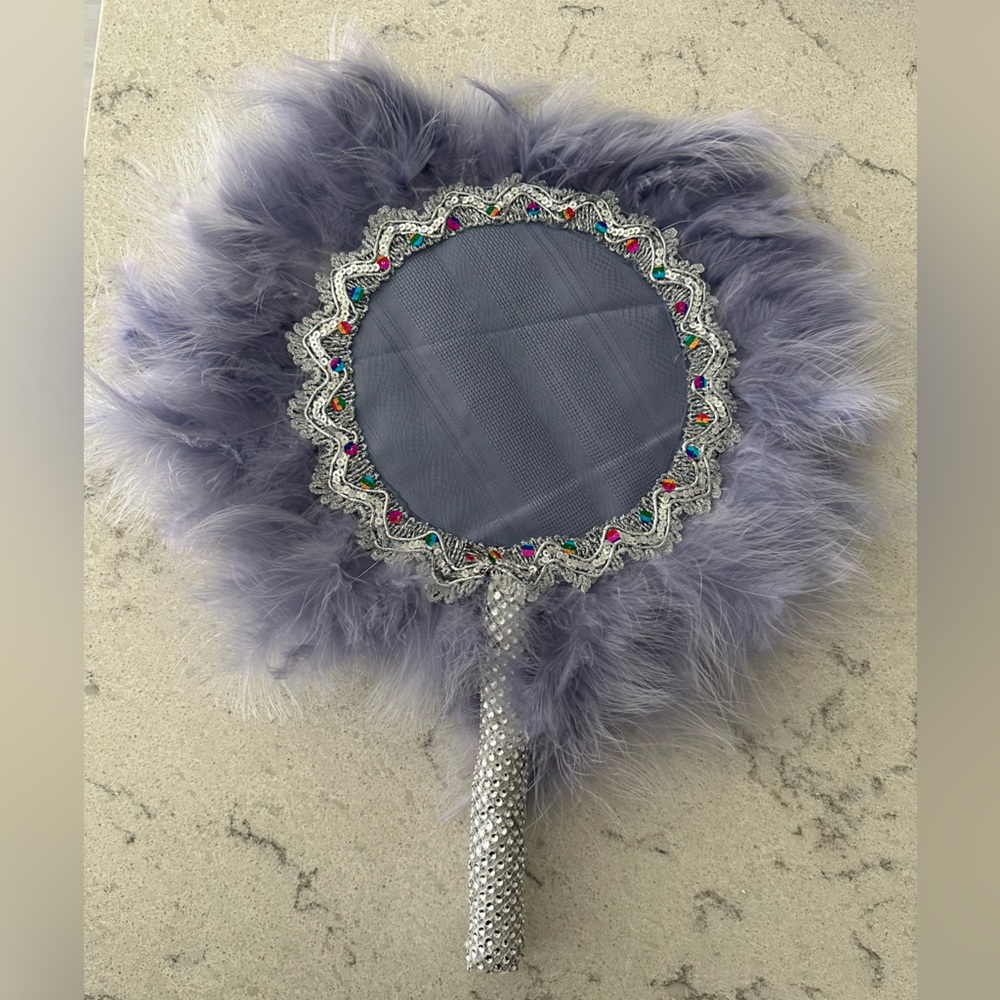 NWT Lavender Women's AutoGele Headwrap with matching hand fan - Picture 4 of 4